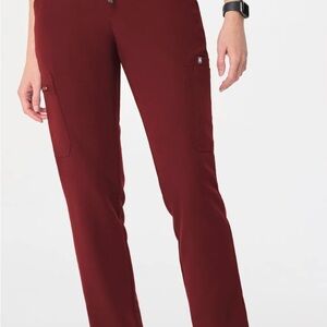 Figs Maroon Straight Leg Scrub Pants